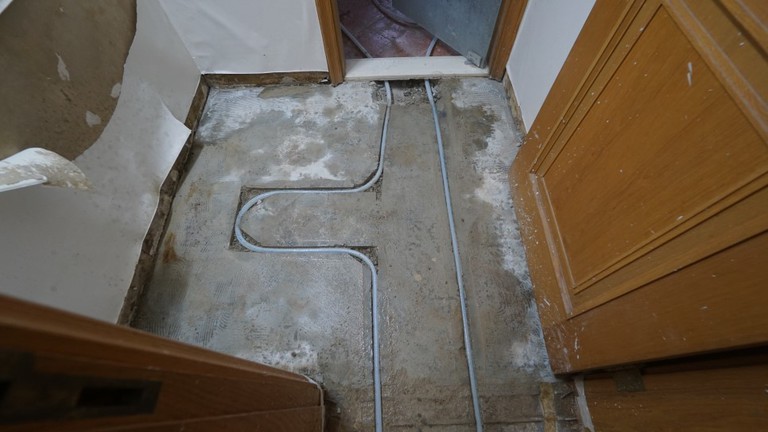 송파구 현대파크빌라트75평형 시공!  난방 배관 교체는 특허받은 홈파기공법! 